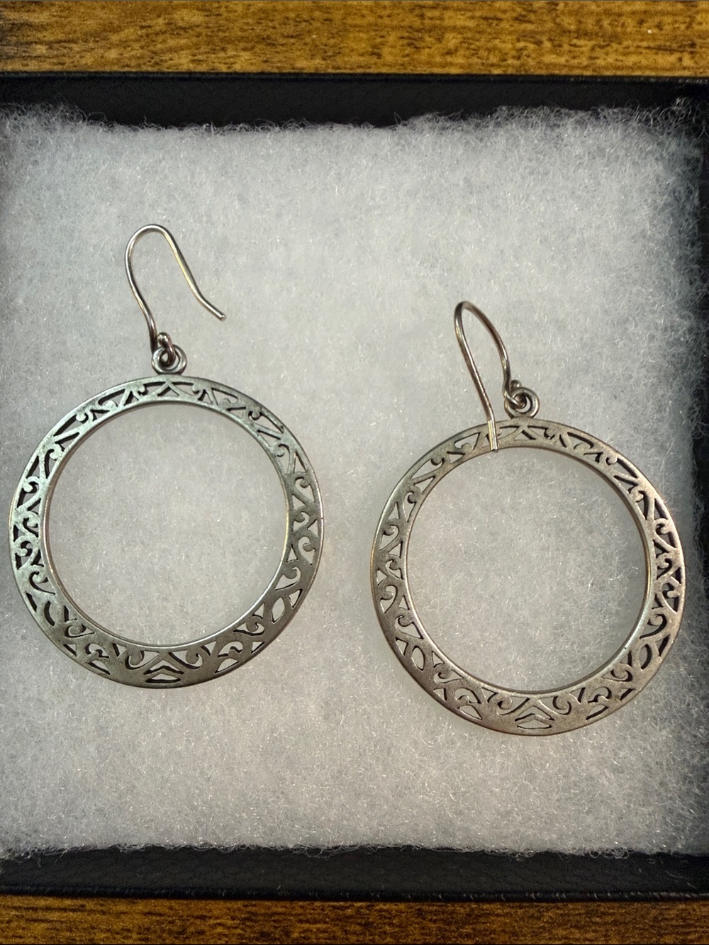 Silpada W2137 Sterling Silver Openwork Circle Dangle Earrings